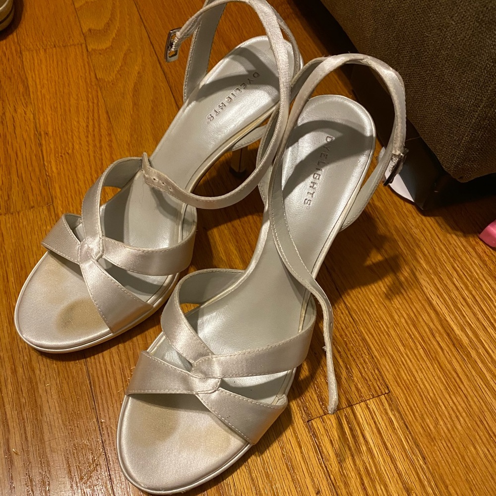Silvery white Dyelights heels